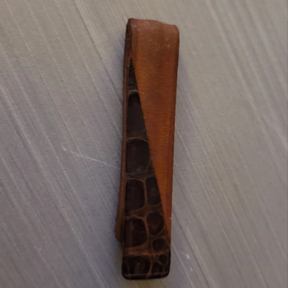 🤑Vintage SWANK Leather & Alligator Skin Money Clip - Picture 5 of 10